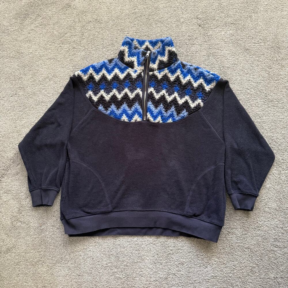 Aerie Womens Size M Hometown Holiday Quarter Zip Sweatshirt